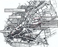 Plan 1842Anciens noms des ruesselon différents auteurs